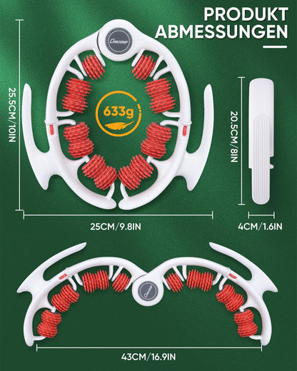 Neu Beine Roller - 360° Anti-Cellulite Massagegerät mit Griff, 14 Rollen für Oberschenkelmassage, ideal für Lipödem und Lymphdrainage