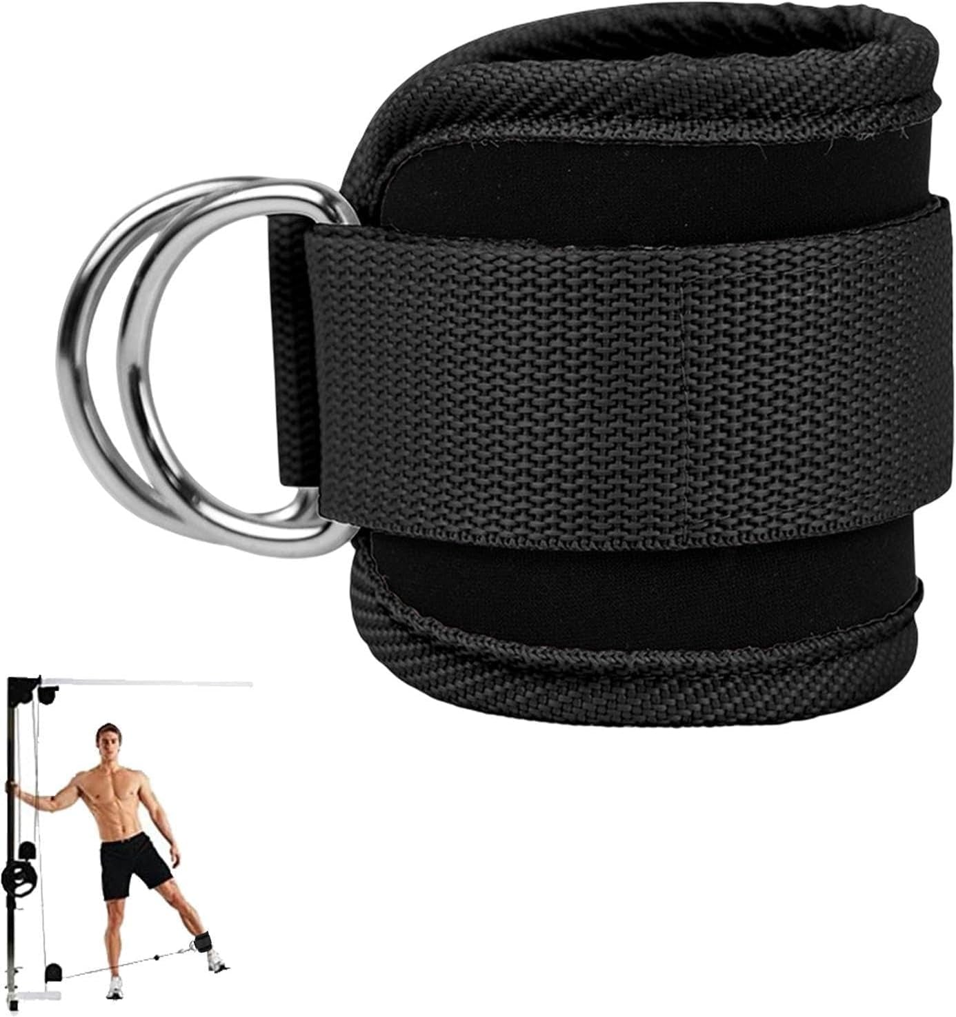 Adjustable Ankle Straps for Cable Machines | D-Ring Leg Extension and Hip Abductor Attachments for Home Gym Workouts