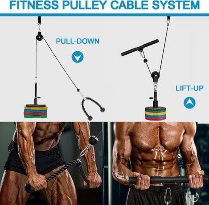 Professional Cable Pulley System for Lat Pulldown and Forearm Training - Home Gym Fitness Equipment and Accessories