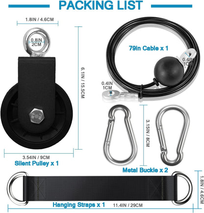 Professional Cable Pulley System for Lat Pulldown and Forearm Training - Home Gym Fitness Equipment and Accessories