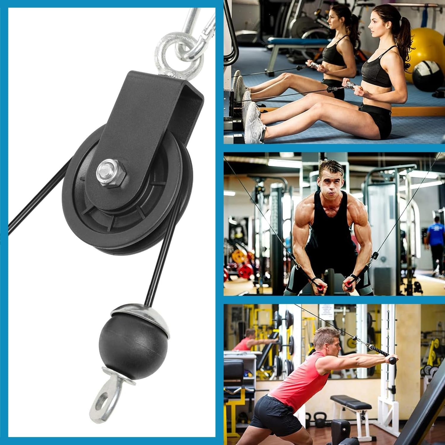 Professional Cable Pulley System for Lat Pulldown and Forearm Training - Home Gym Fitness Equipment and Accessories