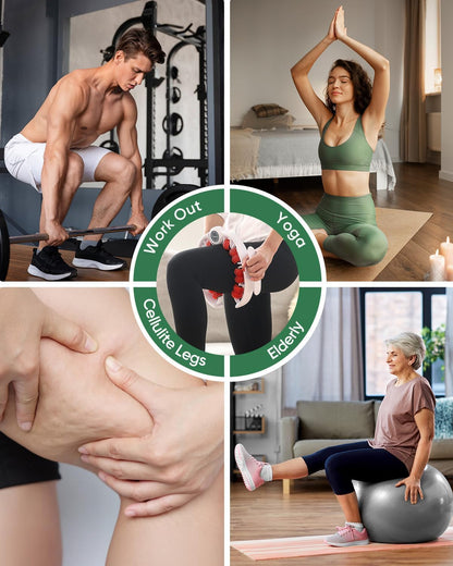 Neu Beine Roller - 360° Anti-Cellulite Massagegerät mit Griff, 14 Rollen für Oberschenkelmassage, ideal für Lipödem und Lymphdrainage