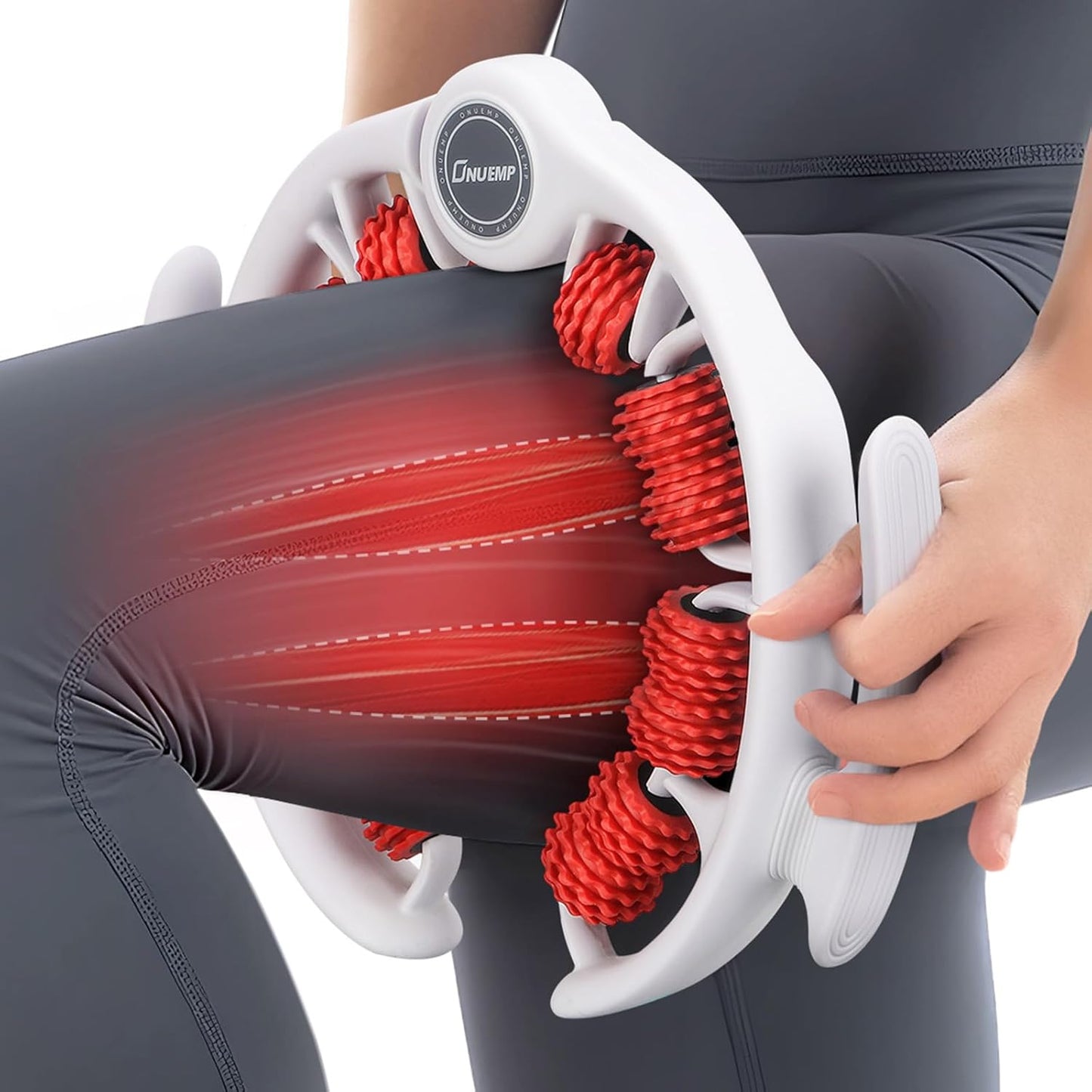 Neu Beine Roller - 360° Anti-Cellulite Massagegerät mit Griff, 14 Rollen für Oberschenkelmassage, ideal für Lipödem und Lymphdrainage